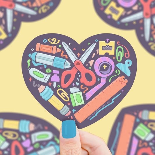 Arts and Crafts Heart | Vinyl Sticker