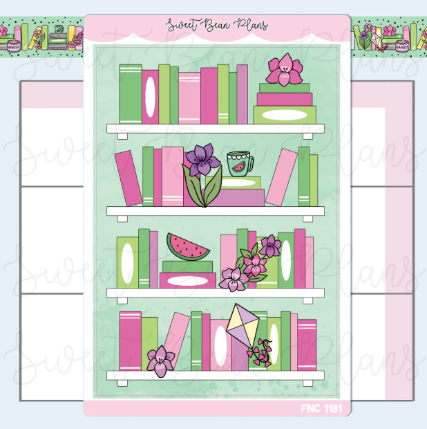 August Bookshelf 2025 | Large Sticker