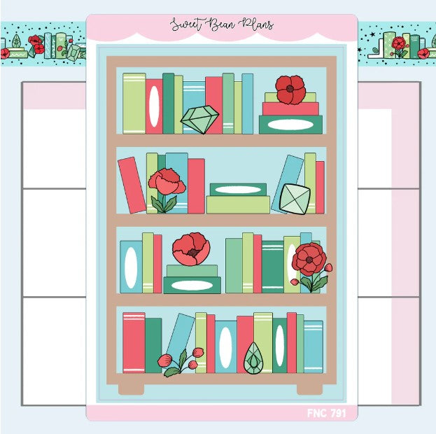 August Bookshelf | Large Sticker