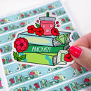 August Book Stack | Vinyl Sticker