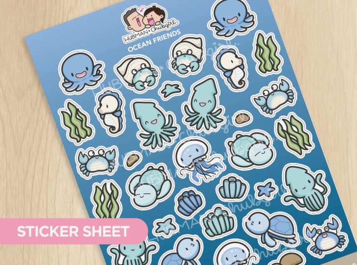 Ocean Friends | Big Sticker Sheet