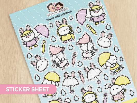 Rainy Day Bunnies | Big Sticker Sheet