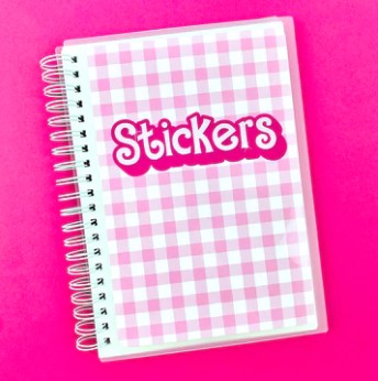 Pink Gingham | Reusable Sticker Book