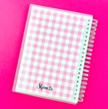 Pink Gingham | Reusable Sticker Book