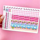 Pink Malibu Hobonichi Cousin Daily Washi Strip | Sticker Sheet