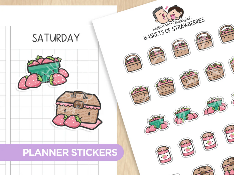 Baskets of Strawberries | Sticker Sheet