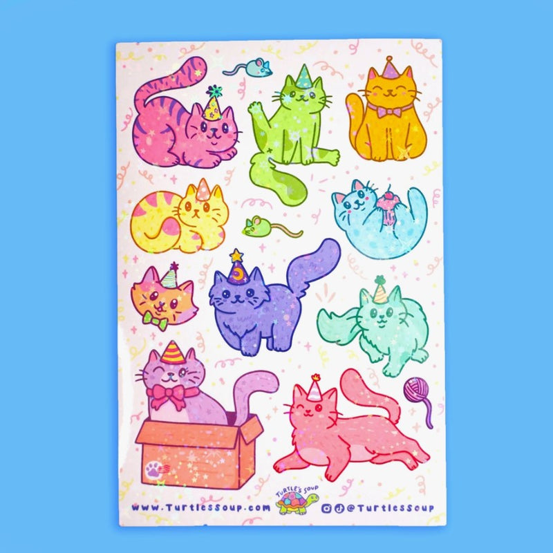 Birthday Cats | Vinyl Sticker Sheet