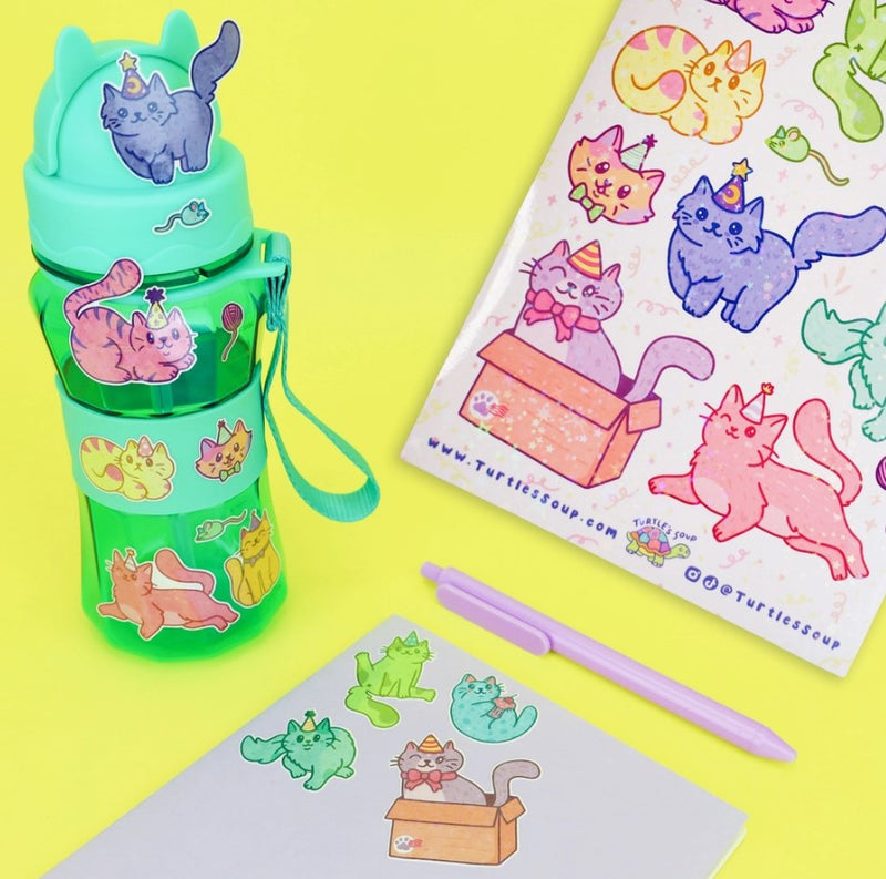 Birthday Cats | Vinyl Sticker Sheet