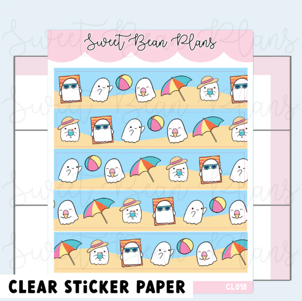 Beach Ghosts Washi Strip | Clear Sticker Sheet