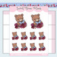 June Gemstone Floral Bear | Sticker Sheet