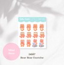 Mini Deco: Bear Bear Fitness & Exercise | Sticker Sheet