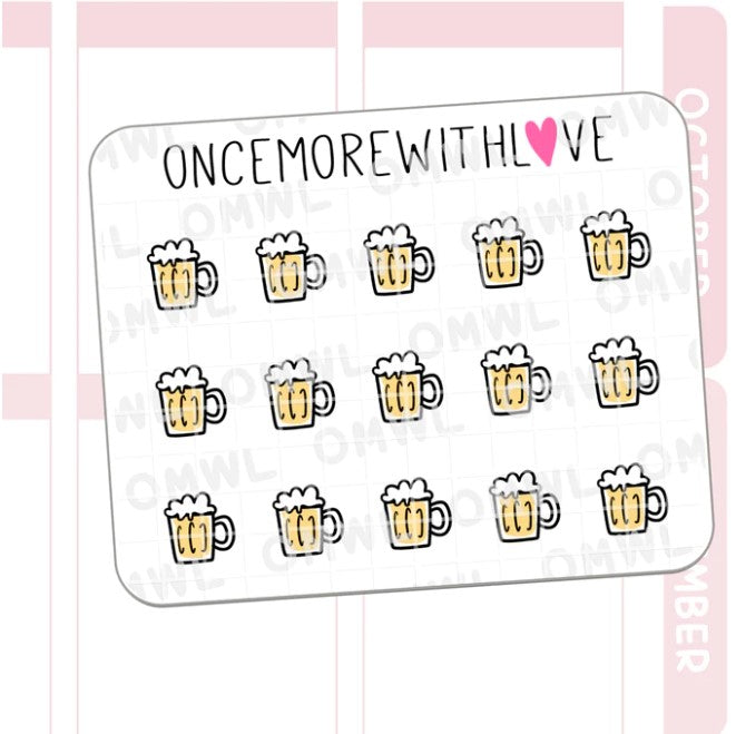 Mini - Beer Mug Doodle | Sticker Sheet