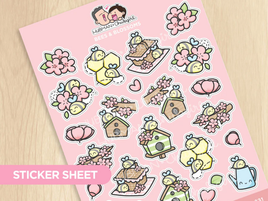 Bees & Blossoms | Big Sticker Sheet