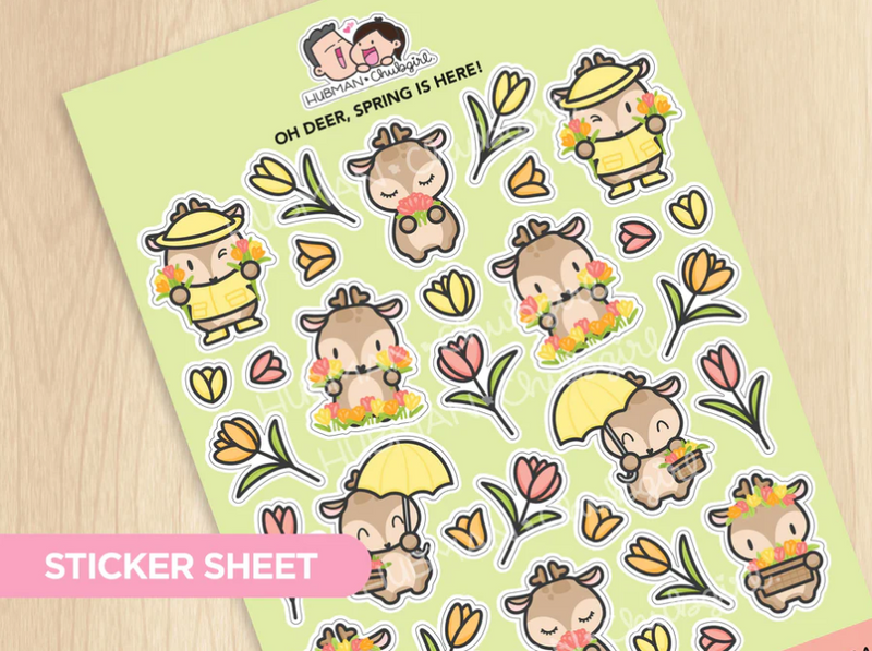 Oh Deer, Spring is Here | Big Sticker Sheet