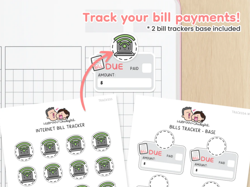 Bills Tracker Planner Sticker Set