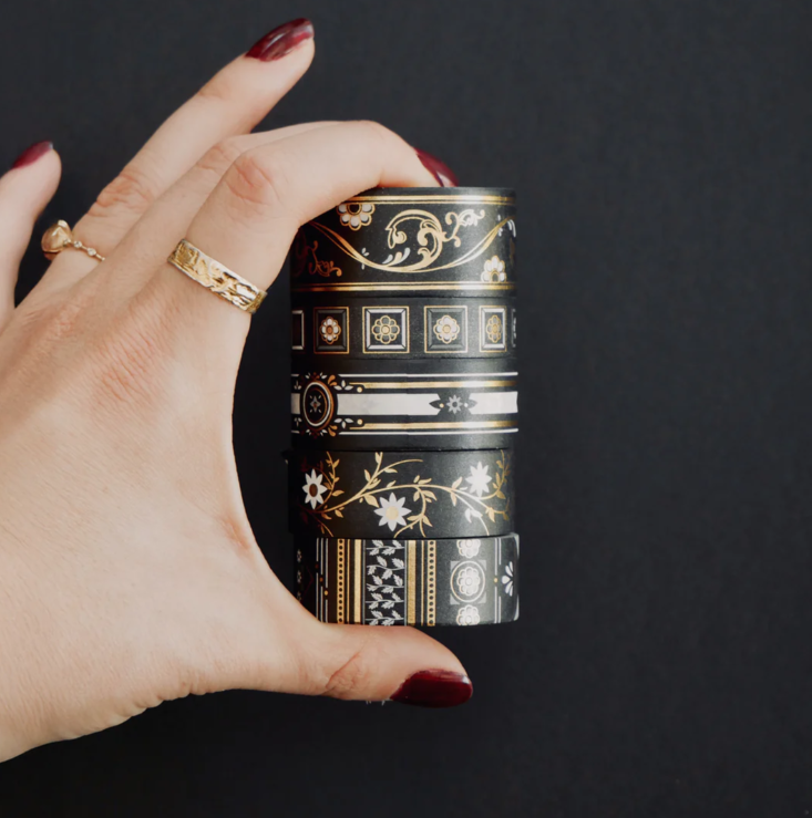 Literati - Black | Washi (Set of 5)