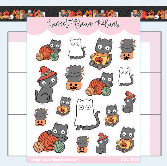 Black Cat Doodles | Sticker Sheet