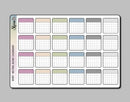 Blank Calendar | Sticker Sheet