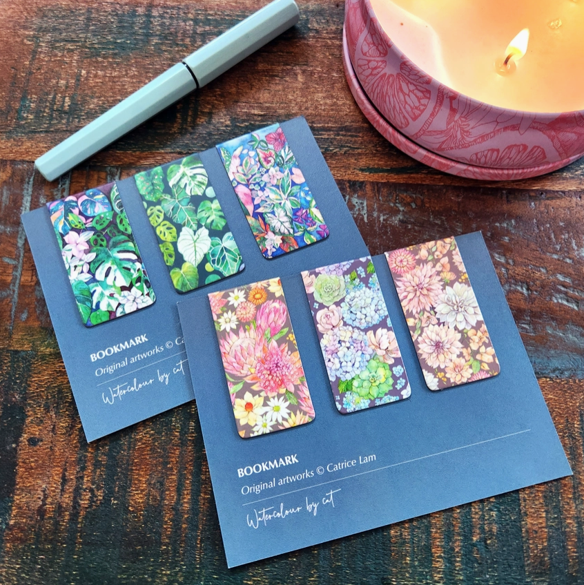 Set of 3 - Indoor Plant and Flower | Magnetic Bookmark