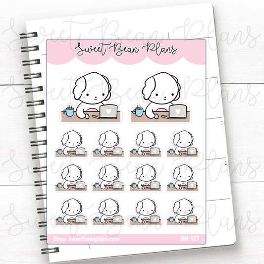Desk Work Bean | Sticker Sheet