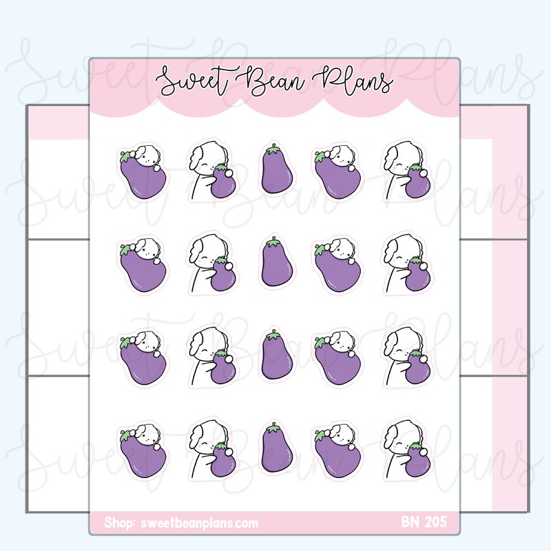 Eggplant Bean | Sticker Sheet