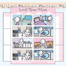Cleaning Home Scenes | Sticker Sheet