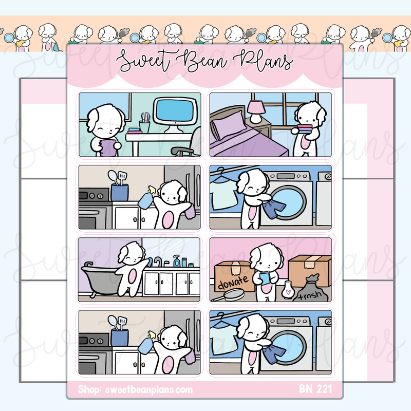 Cleaning Home Scenes | Sticker Sheet