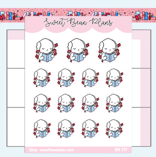 January Gemstone Floral Bean | Sticker Sheet
