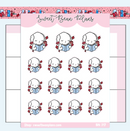 January Gemstone Floral Bean | Sticker Sheet