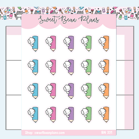 Colour Pencil Beans | Sticker Sheet