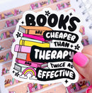 Books Cheaper Than Therapy | Vinyl Sticker