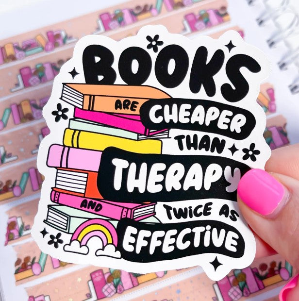 Books Cheaper Than Therapy | Vinyl Sticker