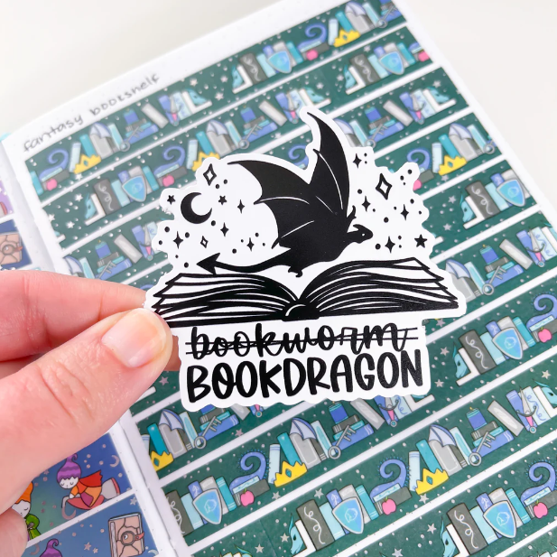 Book Worm? Book Dragon | Vinyl Sticker