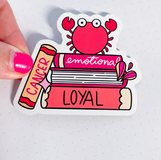 Cancer Book Stack | Vinyl Sticker