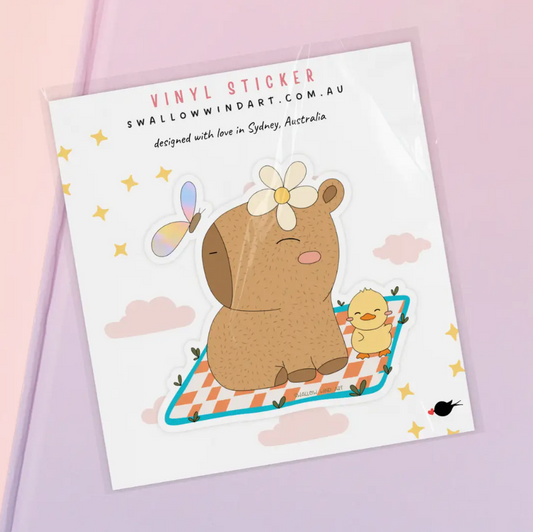 Capybara Picnic | Vinyl Sticker