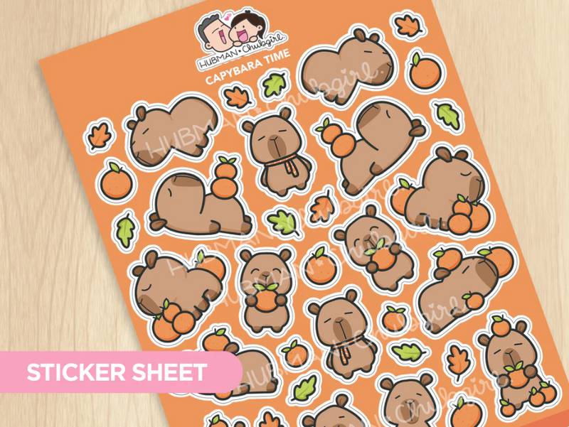 Capybara Time | Large Sticker Sheet