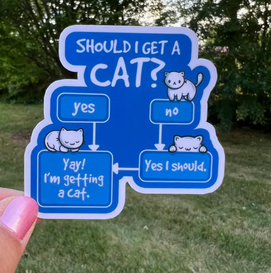 Should I Get A Cat Flowchart | Vinyl Sticker