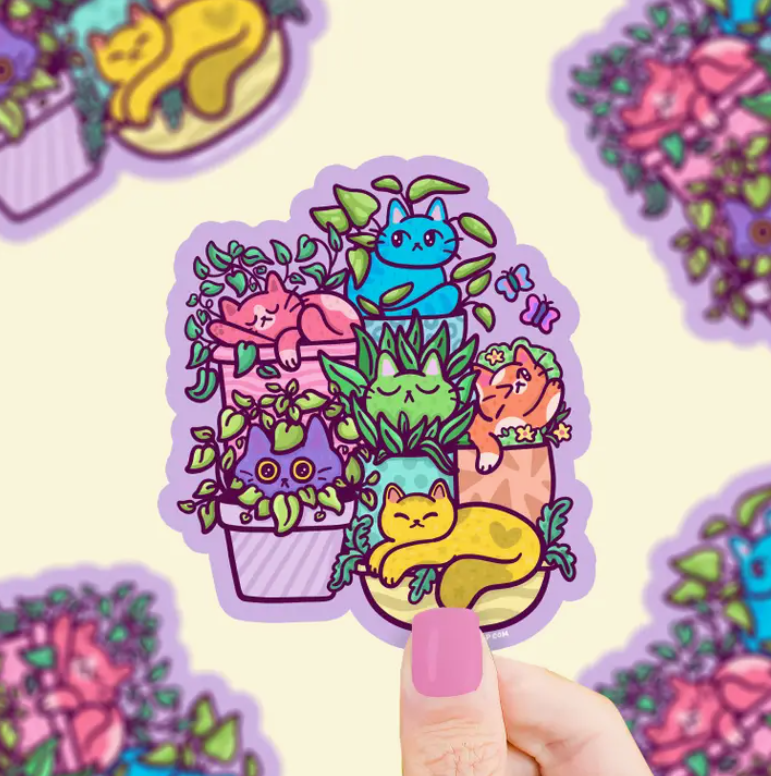 Cat Planters | Vinyl Sticker