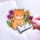 Tulips & Cat | Vinyl Sticker