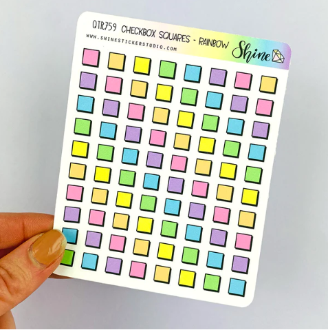 Checklist Square Box - Rainbow | Sticker Sheet