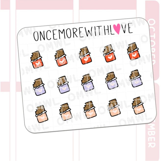 Mini - Chocolate Bar Doodle | Sticker Sheet