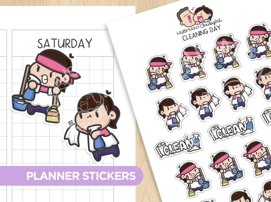 Cleaned Daily Sticker Cleaning Day | Sticker Sheet