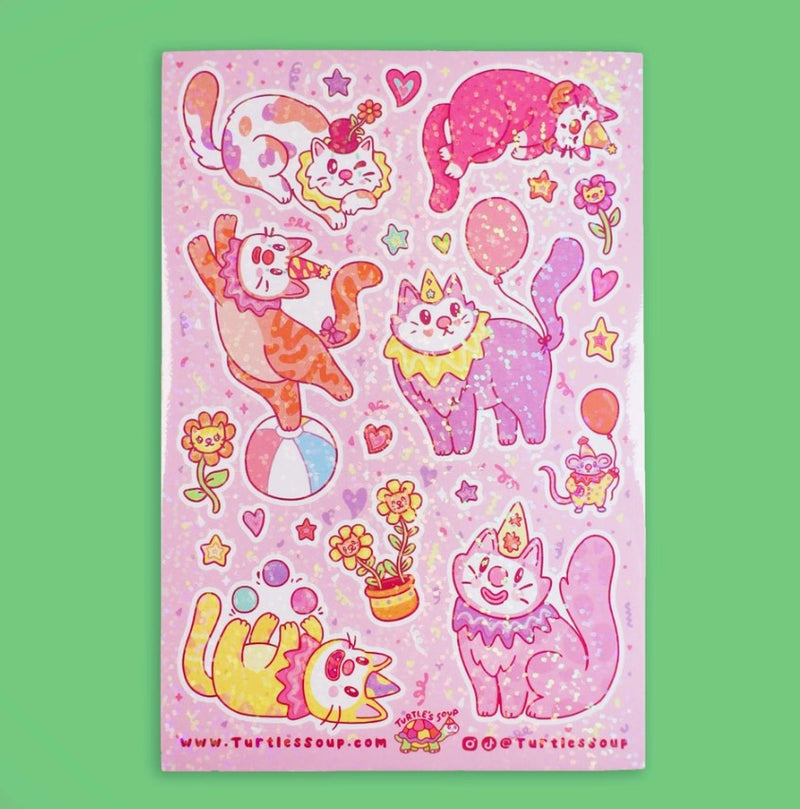 Clown Cat | Vinyl Sticker Sheet