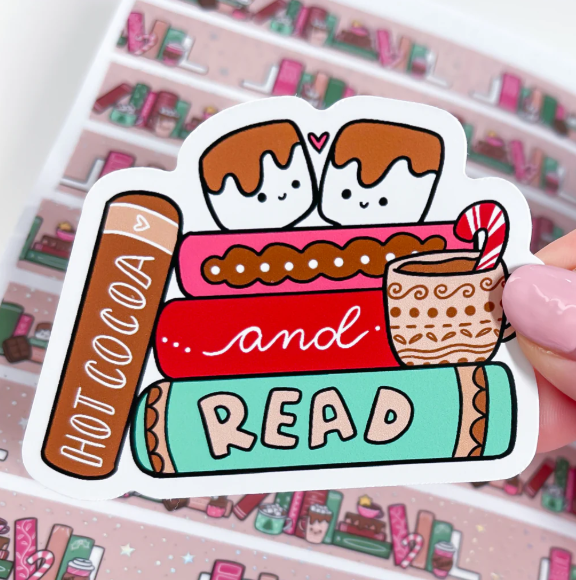 Cocoa and Read Books | Vinyl Sticker