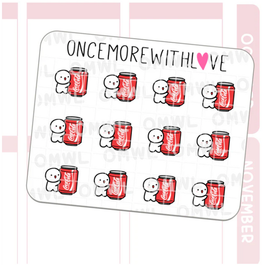 Mini - Soda Pop Cans - Coca Cola | Sticker Sheet