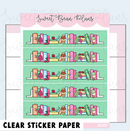 Cool Bookshelf Washi Strip | Clear Sticker Sheet