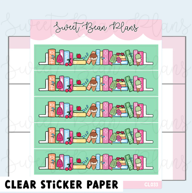 Cool Bookshelf Washi Strip | Clear Sticker Sheet