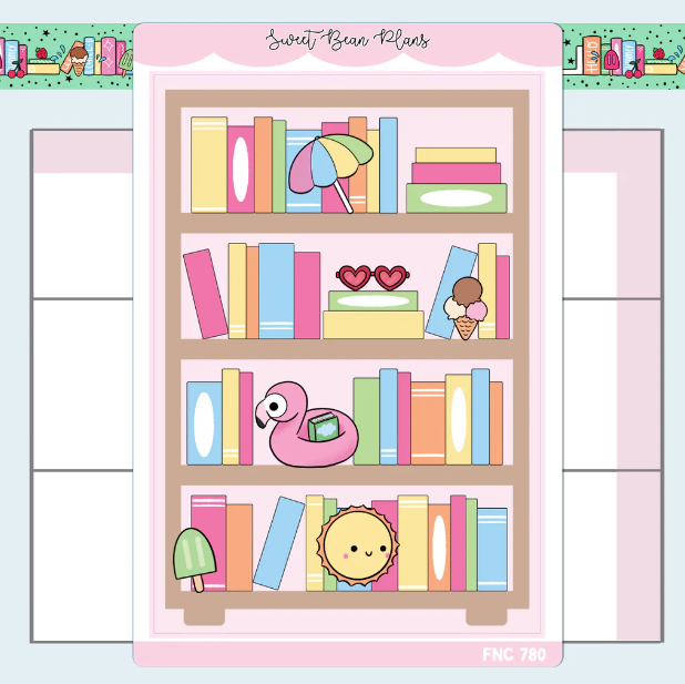 Cool Summer Bookshelf | Large Sticker