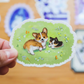 Corgis in Spring | Vinyl Sticker