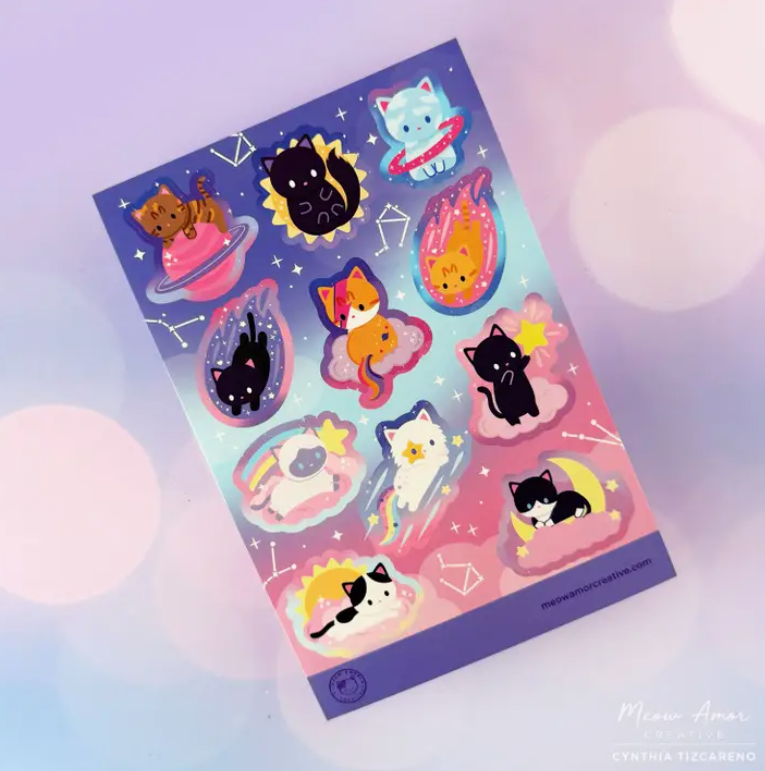 Cosmic Cats | Sticker Sheet